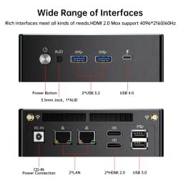 MSECORE MQ50 Mini PC AMD Ryzen 9 7940HS Radeon 780M DDR5 NVMe SSD WiFi6E BT5.3 Dual 2.5G LAN Triple 4K HDMI AI Gaming Office