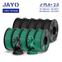 JAYO 3D Filament PLA + 2.0 10 Rolls Upgrade PLA plus 3D Printer Filament Neatly 3D Printing Material For FDM Multicolor