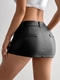 2026 Summer Women Black High-end PU Leather Bodycon Mini Skirt Sexy Hot Girls Short Skirt