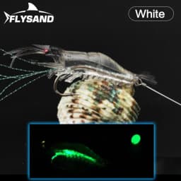 FLYSAND Shrimp Lure with Hooks Luminous Soft Fishing Lures Shrimp Bait Silicone Enticement Tackle Baits FlySand Fishing Tool