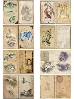 1Pack Vintage Medieval Wizards and Dragons Sticker DIY Craft Scrapbooking Album Junk Journal Decorative Stickers