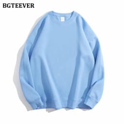 BGTEEVER Casual O-neck Loose Women Pullovers Spring Autumn Long Sleeve Basic Cotton Sweatshirts for Women