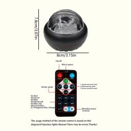 Mystic Aurora LED Sphere - USB Remote Control, Adjustable Brightness Christmas Decoration, Multi-color Northern Lights Projector