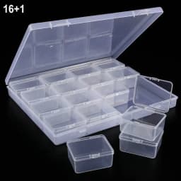 Small Bead Organizer Cases Plastic Organizer Box Mini Clear Bead Storage Container Box with Hinged Lid for DIY Jewelry Supply