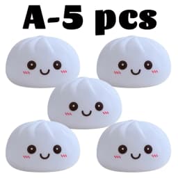 2026 New Luminous Colored Steamed Dumpling Squishy Toy, Soft Silicone Decompression LED Night Light, Glowing Squeeze Lamp for An