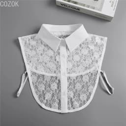 Female Lace Detachable Collar Vintage Solid Fake Collar Lapel Blouse Top Adjustable Women Clothes Ladies False Collar