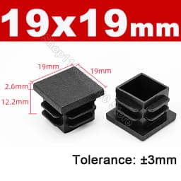 Black Square Pipe Tube Cap Plastic Tubing End Cover Glide Insert Blanking End Plugs Bung 10/13/15/16/18/19/20//22/23/25/28-200mm