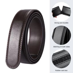 110-130 cm Luxury Men's Automatic Buckle Only With Body Belt Body Belt Leather Belt Without Buckle Cowhide Belt Black Men's Jean