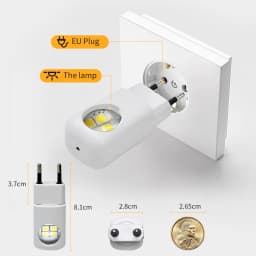 1/2pcs EU/US Plug LED Night Light Plug in Dusk to Dawn Sensor Auto On Off Rotatable Bedroom Bathroom Hallway Kitchen Soft Light