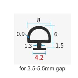 5/10M Bottom Width 5/6/7mm EPDM Sealing Strips Bridge Aluminum Door/Window Sealed Plastic Energy Saving and Doors