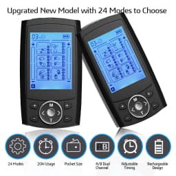 TENS EMS Muscle Stimulator 24 Modes LCD Display Electric Pulse Massager Mild Vibration Portable Neck Back Full Body Care Tool