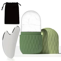 Ice Roller & Stainless Steel Gua Sha Set for Face Eye and Neck Skin Care Beauty Tools to Brighten Skin and Enhance Natural Glow