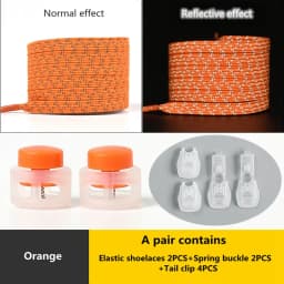 1 Pair Reflective Elastic Laces Sneakers Shoelaces for Sneakers Kids Adult Fast Without Tie Flat Rubber Bands Luminous Shoelace