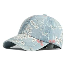 LDSLYJR Spring Denim Flower Print Casquette Baseball Cap Adjustable Outdoor Snapback Hats for Men and Women 170
