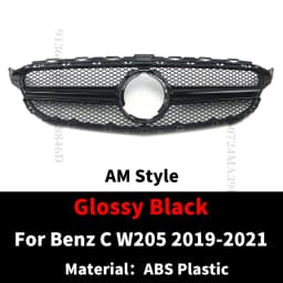 GT Diamond Front Bumper Grille For Mercedes W205 Grill C205 S205 Benz C 2014-2021 C200 C260 C180 C250 C300 Coupe AMG Tuning