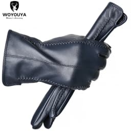 Touch Screen Leather Gloves, High-End Leather Gloves Women, Genuine Leather Winter Gloves, Keep Warm Women's Leather Gloves-2226