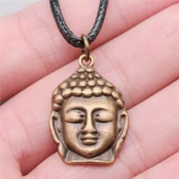 17 Styles Buddha Statue Pendant Necklace Black Leather Cord Chain Necklace Factory Price Handmade Jewelry