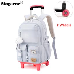 2026 Children Wheeled Backpack Students Schoolbag Rolling Backpacks Bag Kids School Trolley Bookbag Girls School Bag with Wheels