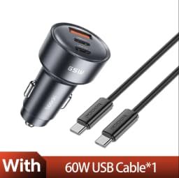 Toocki 65W USB C Car Charger 3 Ports Type C Fast Charge PPS PD3.0 QC Car Phone Charger For iPhone 16 Xiaomi Huawei Samsung