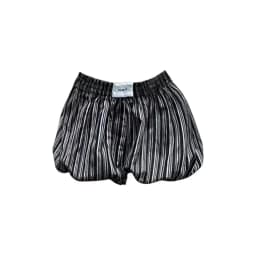 REDDACHiC Y2k Retro Black Striped Bubble Shorts Stitch Label Wide Leg Elastic Waist Bloomers Booty Pants Summer Women Streetwear