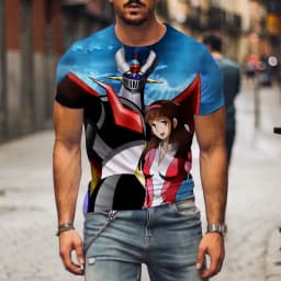 Mazinger Z Robot 3D Print Sport Quick-dry Breathable Men T-shirt Outdoor Casual Anime Harajuku Cosplay Parent-child Short Sleeve