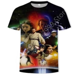3D Quick Drying Short Sleeve Men's T-Shirt Star Wars 50th Anniversary Adult & Children's Parent-Child T-Shirt