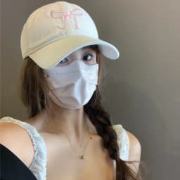 Cute Korean Ins Baseball Cap Women Bow Design Sweet Romantic Pink Soft Top Hat Fashion Adjustable Snapback