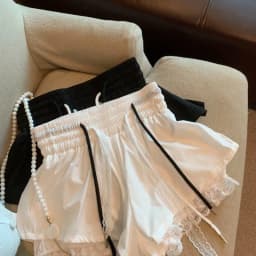 Fake Two Piece Lace Patchwork Skirts Shorts Y2k High Waist Sweet Lantern Shorts for Women 2026 Summer New Casual Short Pants