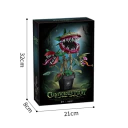 Creative Carnivorous Potted Plant Man-Eating Flower Building Blocks Home Decoration Collection MOC Bricks Toys Halloween Gift