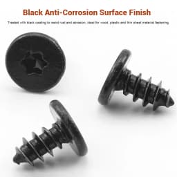 Black 304 Stainless Steel Torx Ultra Thin Super Low Flat Head Sheet Metal Self Tapping Screws M2 M3 M4 Six-Lobe Star Drive Screw