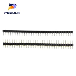 10PCS 40P Male Header 1X40 Pin 2.54 Round Female Pin Header Connector 1*40 Hole Single Inline Row Needle Seat Hole Row