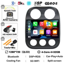 Android 16 Carplay For Jeep Compass Patriot 2010 2011 2012 2013 2014 2015 2016 Car Radio Multimedia Player Stereo Head Unit 2din