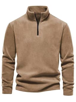 Spring And AutumnBrand Quality Thicken Warm Fleece Jacket for Men Zipper Neck Pullover Men's Sweatshirt Soft Shell Mens Jacke