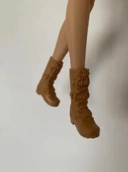 High heels Doll flat feet shoes white boots gifts accessories for your 1/6 Barb dolls TpQ88