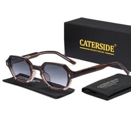 CATERDIDE Punk Polygonal Men Sunglasses Personalized Design Square Frame Sun Glasses for Women Parties Travel Holidays Glasses