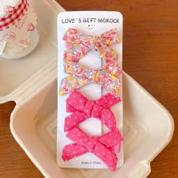 2026 4PCS/Set Kids Hair Clips Gingham Floral Bow Hair Barrettes No Hurt Hair Non Slip Soft Fabric Toddler Girls Accessories Gift