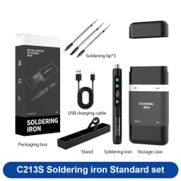 ANSIKI C212S Wireless Soldering Iron Portable 180-450 °C Adjustable Temperature Built-in Battery with 3Tip Soldering Tool Kit
