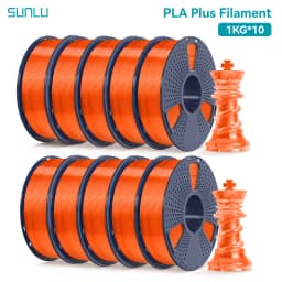 SUNLU 10 Roll PLA Plus/Clear Filament 1.75 Mm +/- 0.02 Mm 1 Kg Spool (2.2 Lbs) Neatly Arranged No Knot Filament Fit Most FDM Pri
