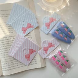 50pcs/lot Foldable Packaging Paper Cards 6.4x4cm Pink Bow Cards for Handmade Jewelry Retail Hang Tag Flowers Display Cardboard