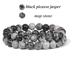 2Pcs Colorful Natural Stone Bead Bracelet Set 8MM Natural Agates Turquois Amethysts Quartzs Gem Stretch Bangle Jewelry Gift