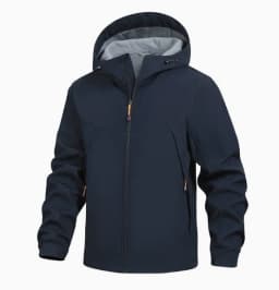 Men's Hooded Softshell Jacket Waterproof Lightweight Insulated Windbreaker Fleece Lined Rain Shell Jacket for Hiking Camping