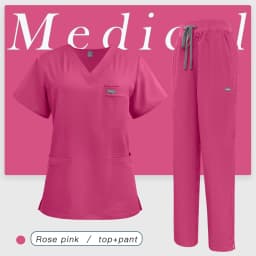 V-Neck Scrubs Top Straight Pants Uniforms Set Medical Nurse Uniforms Hospital Dentist Overalls Pharmacy Work Clothes Pocket Suit