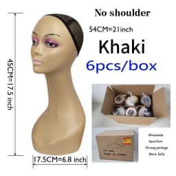 Half Shoulder Dummy Head 6Pcs/Box Fiber Glass Mannequin Head With Bottom Cover Wig Display Stand Female Mannequin Head For Wig