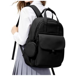 Casual Backpack, Back-To-School Essential School Backpack for Teens, Large Capacity Anti-Theft Daypack School Bag with Card Bag