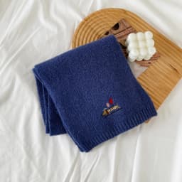 Fresh and Sweet New Winter Knit Wool Small Scarf for Women High - end Dog Embroidery Japanese - Korean Simple Matching