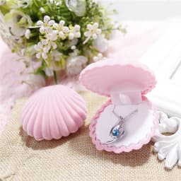 Ocean Style Shell-shaped Jewelry Box for Rings Earrings 4 Colors Options Made of High Level Flannel