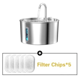 ZYFeeder 2.2L Automatic Cat Water Fountain Square Stainless Steel Bowl Pet Water Feeder Dog Water Fountain Silent(No 5V 1A Plug)