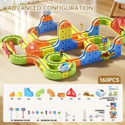 Children DIY Building Blocks Educational Toy Magnetic Rail Car Cube Toys Magical Track Train Construction Kids Christmas Gifts
