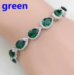 Water Drop Silver Color Bracelet Women\'s Extended 8 Color Zircon Gift Fashion Bracelet