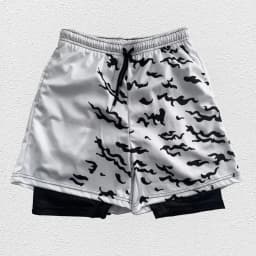 3D Print Anime Shorts Men Bilayer 2-In-1 Sports Shorts Fitness Basketball Shorts,Double-Layer Design Quick-Drying and Breathable